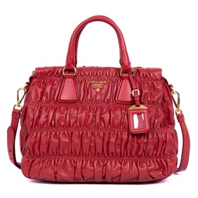 PRADA CROSSBODY BESACE RED NAPPA GAUFRE HANDBAG
