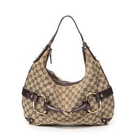GUCCI HORSEBIT HOBO PURPLE MONOGRAM CANVAS BAG