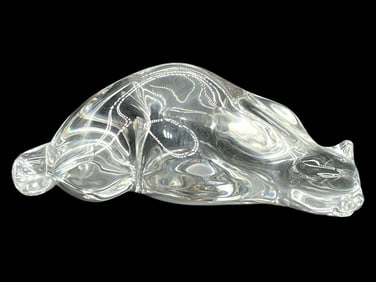 STEUBEN CRYSTAL ROMAN CAT FIGURINE 5"