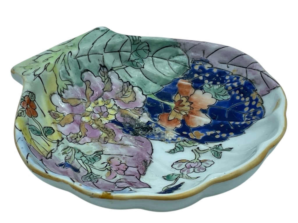 ANTIQUE STYLE ASIAN SHELL-SHAPED DISH 5" (1 of 6)
