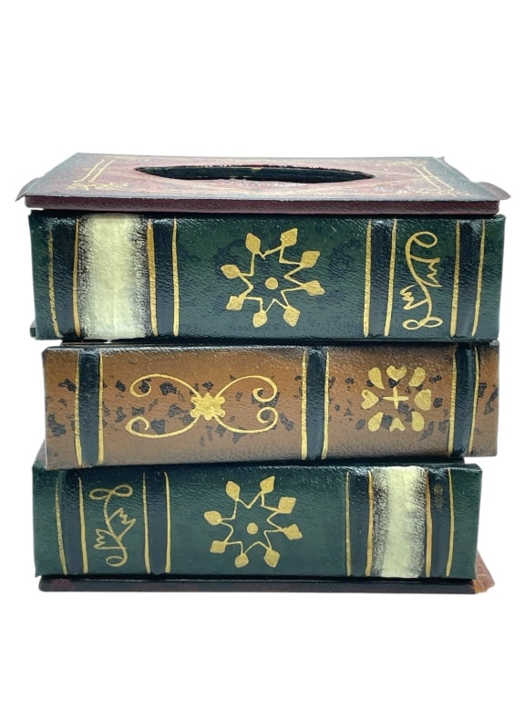 FAUX BOOKS TISSUE BOX HOLDER 7" (1 of 11)
