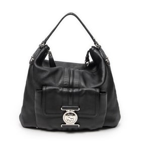 GUCCI MEDIUM G COIN HOBO LEATHER BAG