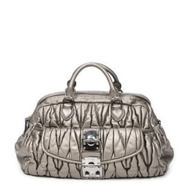 MIU MIU LRG BAULETTO BOWLER MATELASSE LUX BAG