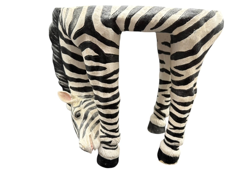 ZEBRA HAND-PAINTED WHIMSICAL STOOL OR SIDE TABLE (1 of 5)