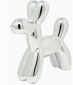 JEFF KOONS STYLE BLUE BALLOON DOG SCULPTURE 12"H