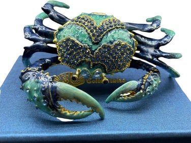 JAY STRONGWATER STYLE JEWELED CRAB TRINKET BOX