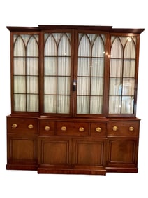 ANTIQUE CHIPPENDALE STYLE DISPLAY CABINET 104"