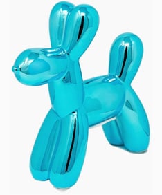 JEFF KOONS STYLE BLUE BALLOON DOG SCULPTURE 7.5"H.
