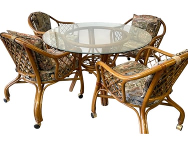 VINTAGE RATTAN DINING SET