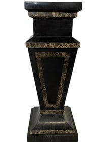 MAITLAND-SMITH BLACK & BROWN MARBLE PEDESTAL 36"