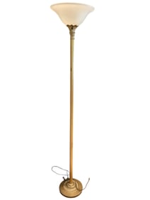 VINTAGE BRASS TORCHIERE FLOOR LAMP 67"