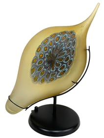 FRANCO SCHIAVON MURANO ART GLASS VASE W STAND 27"
