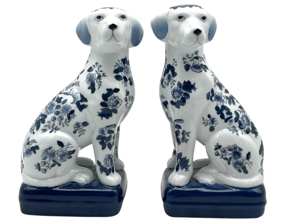 ANDREA BY SADEK PAIR OF PORCELAIN DOG BOOKENDS (1 of 7)
