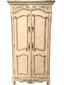 VINTAGE FRENCH PROVINCIAL DISTRESSED ARMOIRE