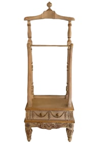 VINTAGE LOUIS XVI STYLE CARVED WOOD VALET STAND
