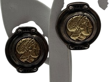 OSVALDO FREDDERICI CAMEO EARRINGS 18K,925