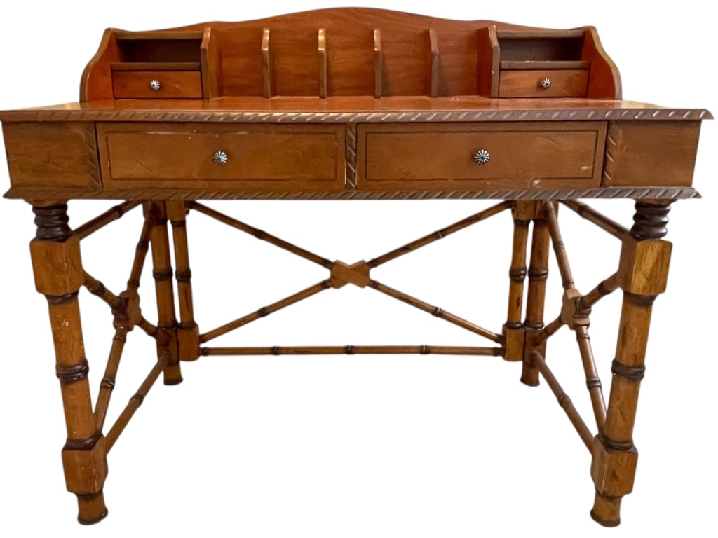 COLONIAL CAMPAIGN BAMBOO STYLE WRITING DESK (1 of 10)