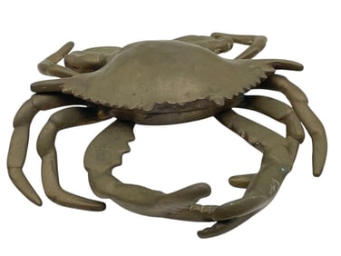 VINTAGE BRASS CRAB FIGURINE 6"