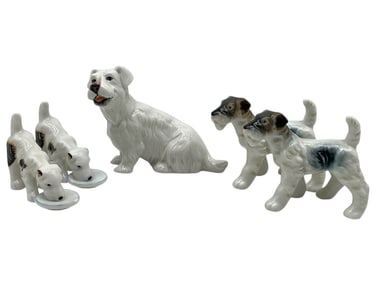 COLLECTION OF VINTAGE PORCELAIN DOG FIGURINES