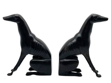 PAIR OF BRONZED GREYHOUND BOOKENDS 9"