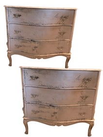 FRENCH PROVINCIAL DISTRESSED CHESTS OF DRAWERS