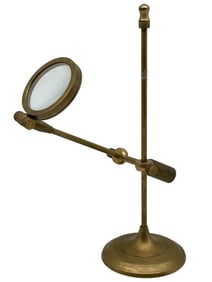 BRASS STANDING MAGNIFYING GLASS 14"