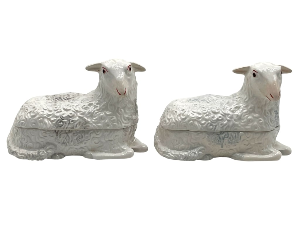 MOTTAHEDEH PORCELAIN SHEEP FIGURAL COVERED DISHES (1 of 10)