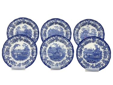 6 SPODE BLUE ROOM COLLECTION PLATES 10.5"