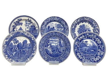 6 SPODE ASSORTED THE BLUE ROOM PLATES 10.5"