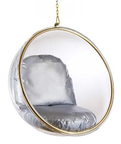 MID-CENTURY MODERN STYLE ACRYLIC EGG CHAIR 41"