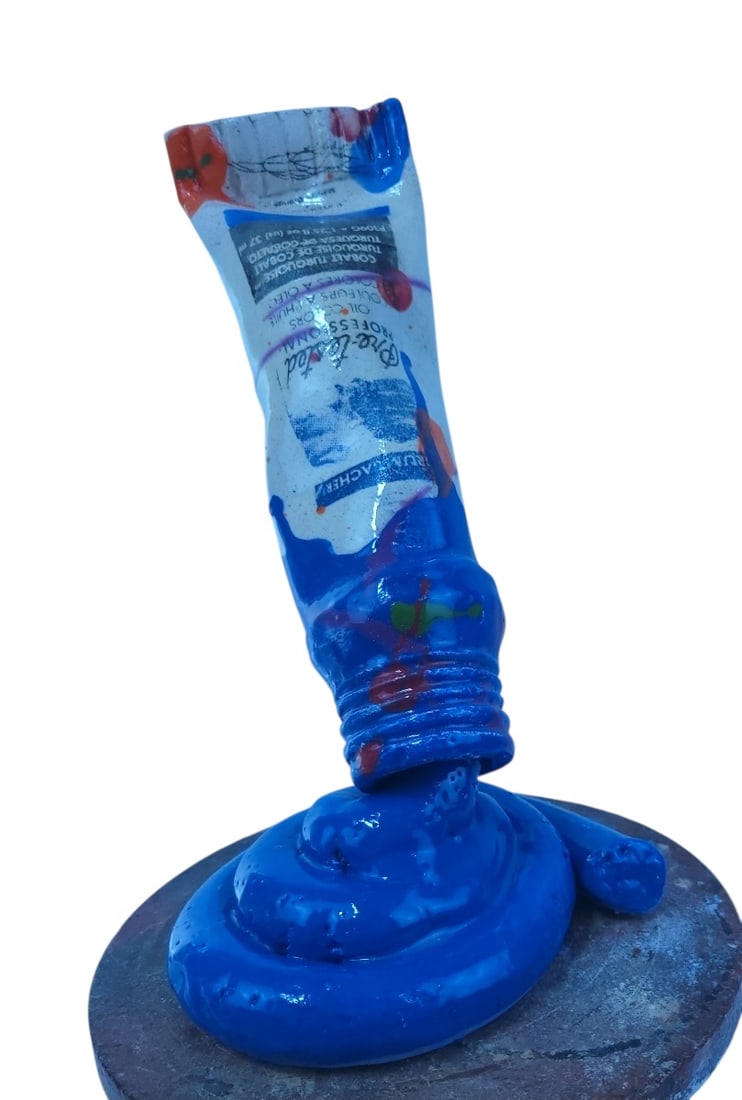 RAY GROSS BLUE GRUMBACHER TUBE SCULPTURE 10.5" (1 of 5)