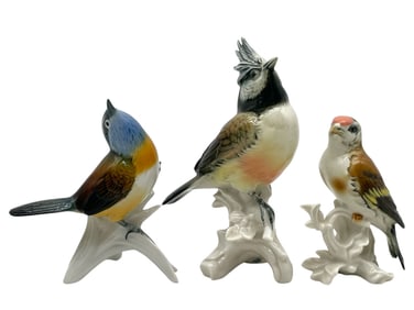 3 KARL ENS PORCELAIN BIRD FIGURINES 5"