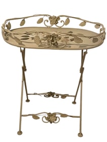 VINTAGE FOLDING ROSE TRAY TABLE