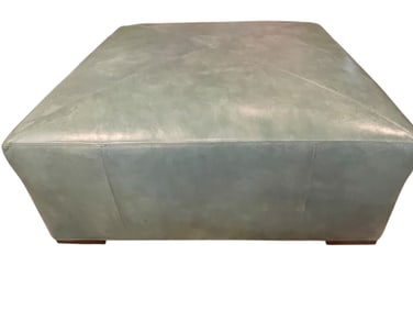 LEXINGTON TEAL UPHOLSTERED OTTOMAN 40"