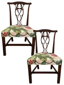 BAKER FURNITURE CARVED CHIPPENDALE STYLE CHAIRS