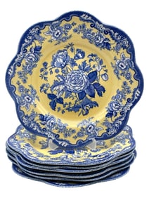 7 SPODE PLATES BLUE ROOM GARDEN COLLECTION 9"
