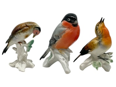 3 KARL ENS PORCELAIN BIRD FIGURINES 5"