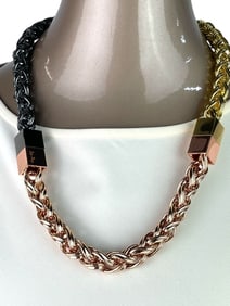 BEX ROX NWT RETAIL $575 ROSE GOLD-GOLD-BLACK NECK
