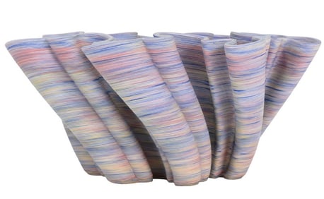 ANSELM WAVY SHORT PORCELAIN DECORATIVE VASE 13"