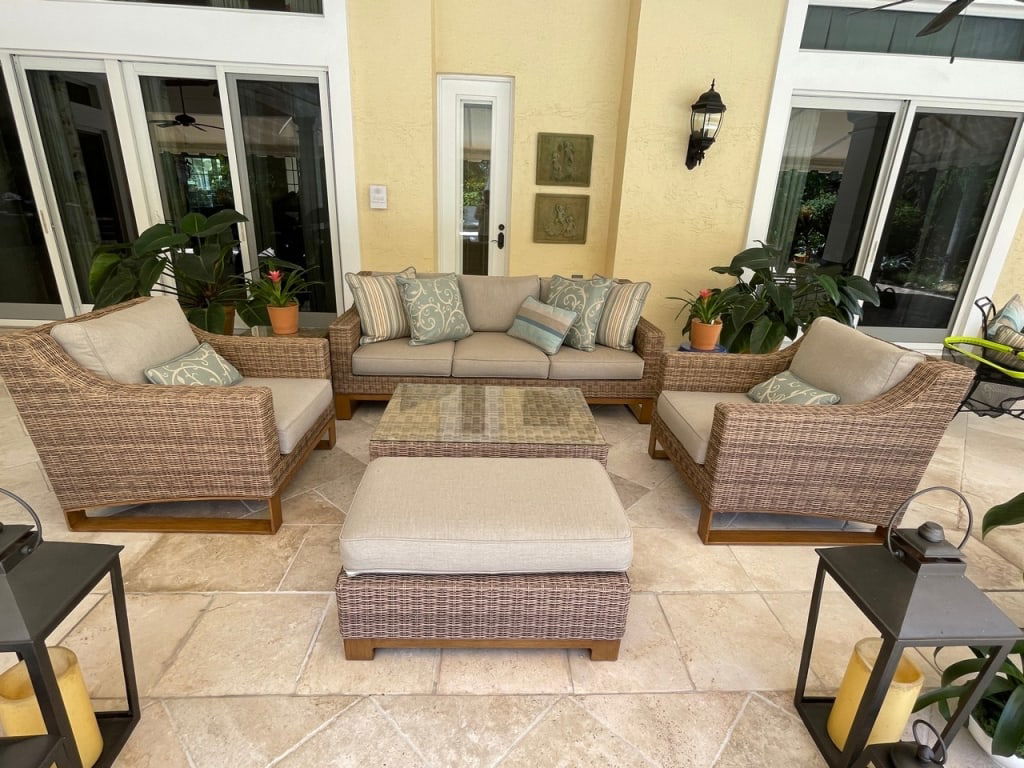 LUXURY COASTAL ALL-WEATHER WICKER 6 PC PATIO SET (1 of 13)