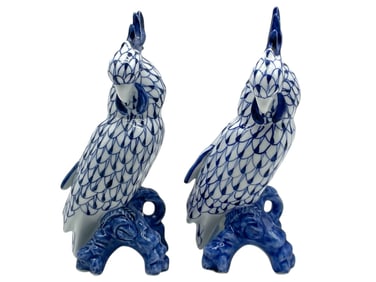 ANDREA BY SADEK PAIR OF COCKATOO FIGURINES 8"