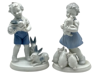 GEROLD PORZELLAN PAIR OF PORCELAIN FIGURINES 7"
