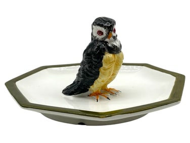 MOTTAHEDEH PORCELAIN OWL OCTAGONAL DISH 7"