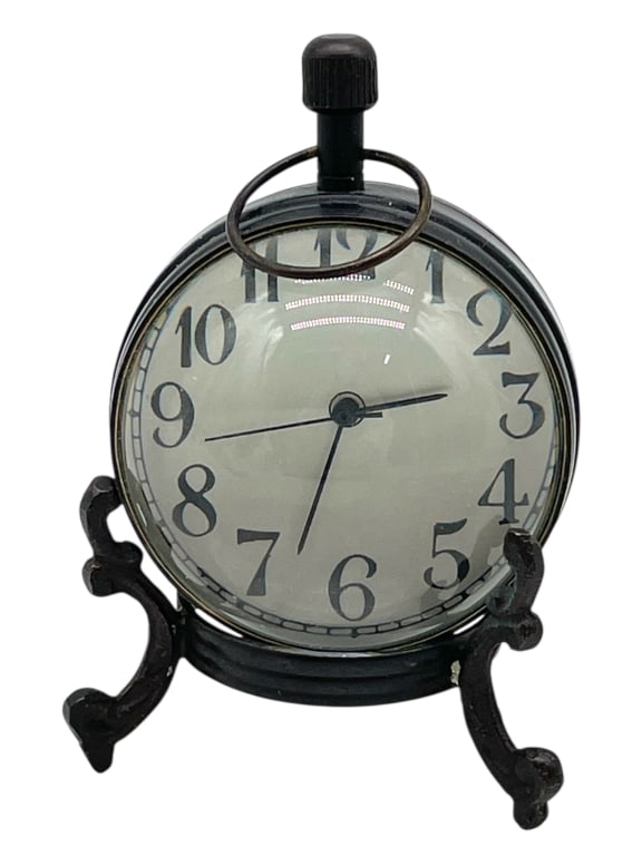 VINTAGE-STYLE BLACK METAL DESK CLOCK 3.5" (1 of 4)