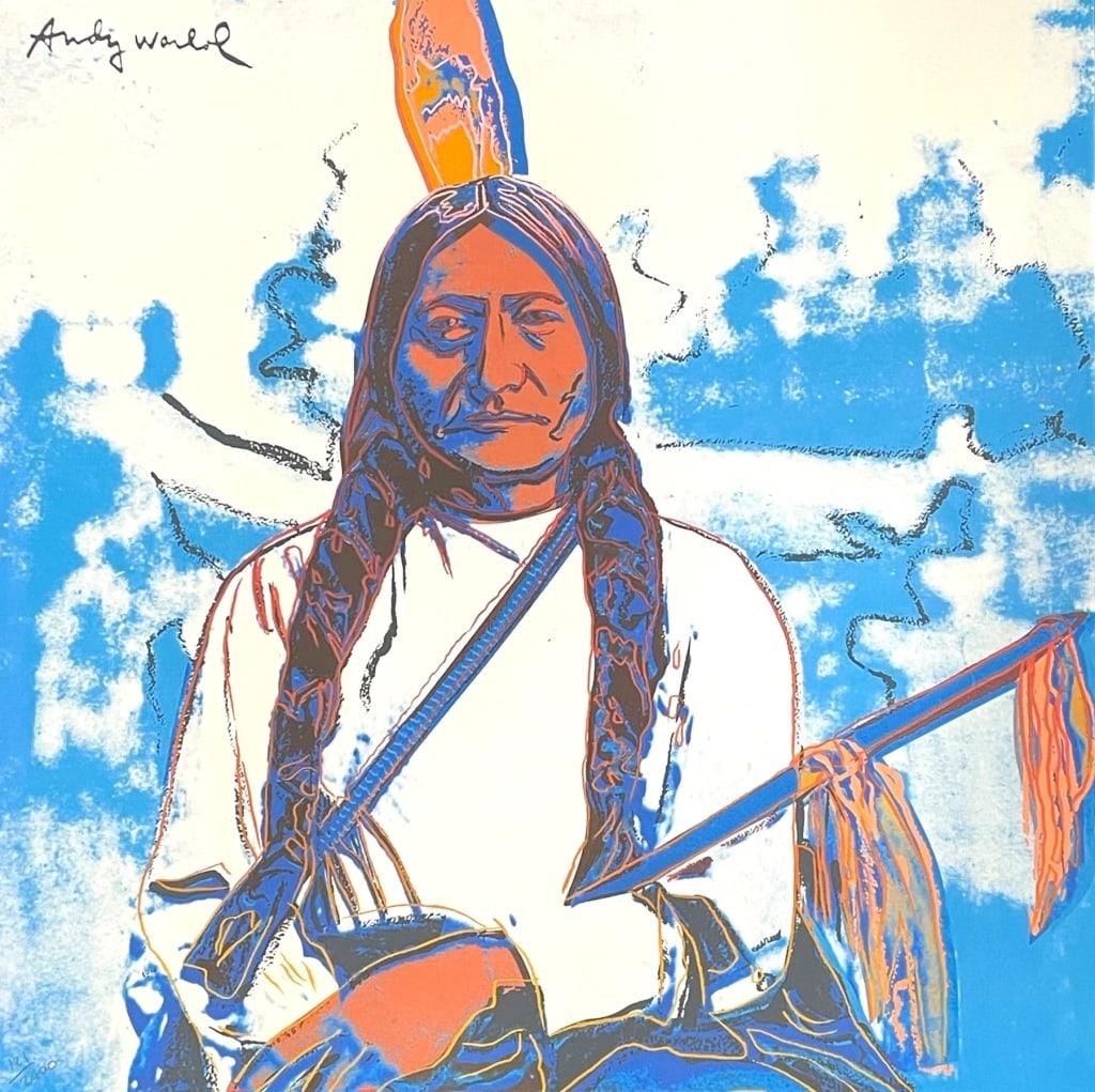 ANDY WARHOL SITTING BULL CMOA LITHO PRINT 23.5" (1 of 5)