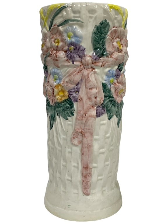 SPANISH MAJOLICA STYLE FLORAL UMBRELLA STAND (1 of 6)