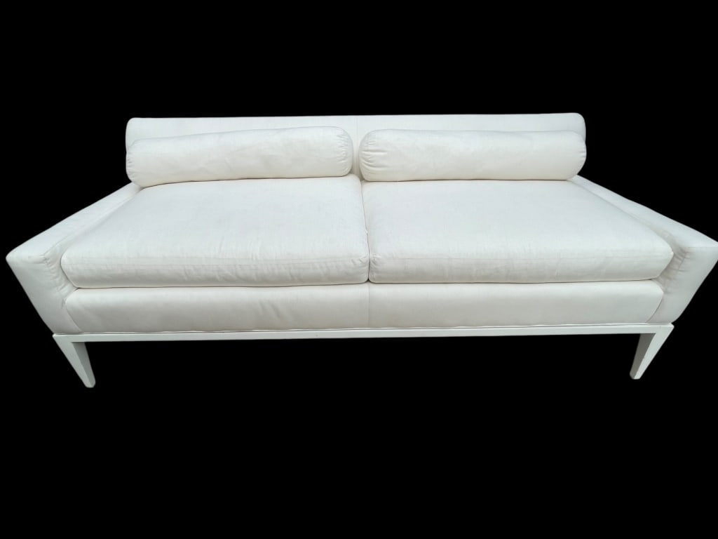 MODERN WHITE UPHOLSTERED SOFA 51" (1 of 6)