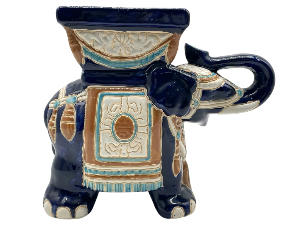 CHINESE HOLLYWOOD REGENCY STYLE ELEPHANT PLANTER (1 of 8)