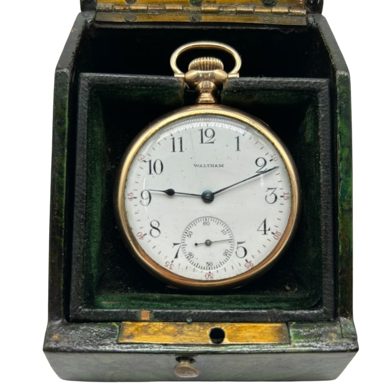 ANTIQUE WALTHAM POCKET WATCH IN ORIGINAL BOX (1 of 7)