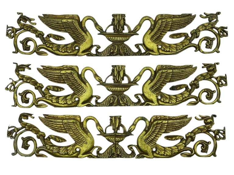 3 BRASS ORNATE ARCHITECTURAL PANELS W BIRD MOTIF (1 of 5)